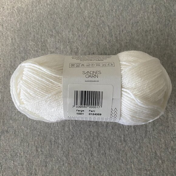 NWT Sandnes Garn Sisu Colour 1001 White Lot of 1 - Picture 4 of 6